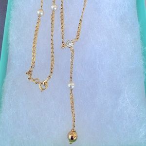Vintage Majorica 4mm Pearl and CZ 18” Neck…